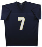 Notre Dame Joe Theismann "Go Irish!" Signed Navy Blue Pro Style Jersey BAS Wit
