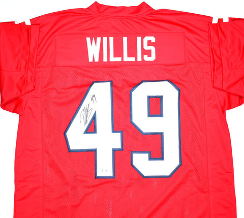 Patrick Willis Autographed Red College Style Jersey - Beckett W Hologram *Black