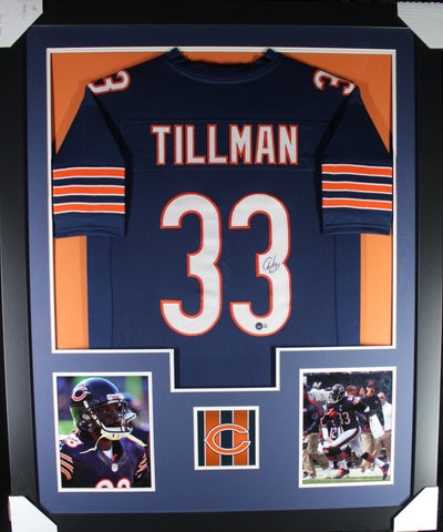 CHARLES TILLMAN (Bears navy TOWER) Signed Autographed Framed Jersey Beckett