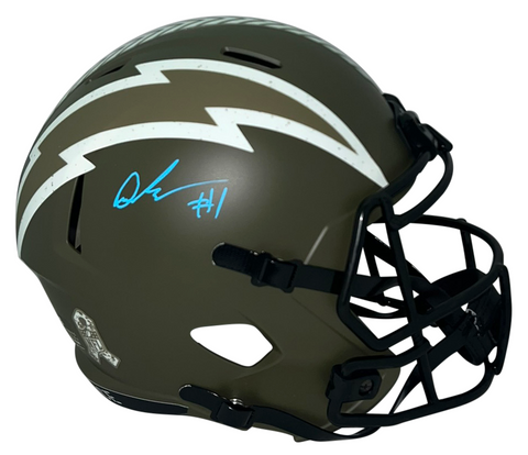 QUENTIN JOHNSTON SIGNED LOS ANGELES CHARGERS SALUTE TO SERVICE FULL SIZE HELMET