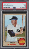 Yankees Mickey Mantle 1968 Topps #280 Card Graded VG-3 PSA Slabbed