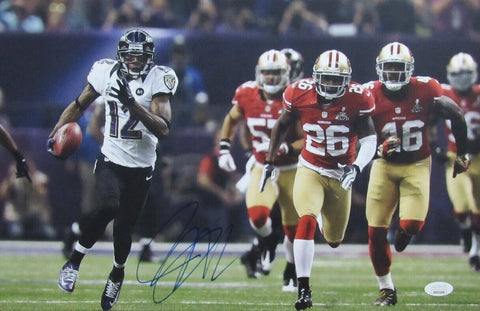 Jacoby Jones Signed/Autographed 11x17 Photo Baltimore Ravens JSA 190453