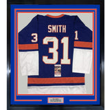 FRAMED Signed BILLY SMITH 35x39 New York Blue Jersey JSA COA Auto