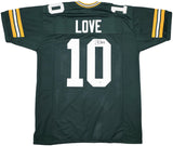 GREEN BAY PACKERS JORDAN LOVE AUTOGRAPHED GREEN JERSEY BECKETT WITNESS 239854