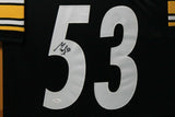 MAURKICE POUNCEY (Steelers black TOWER) Signed Autographed Framed Jersey JSA