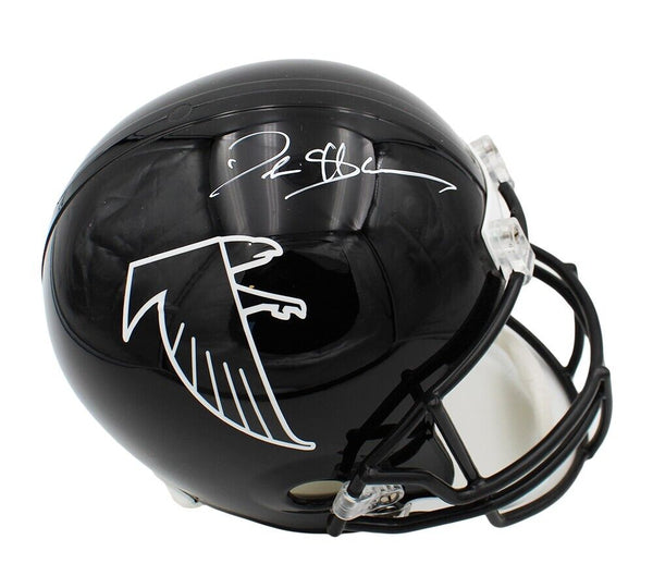 Deion Sanders Signed Atlanta Falcons Throwback Full Size Black NFL Helmet