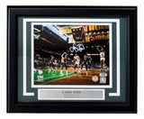 Larry Bird Signed Framed 8x10 Boston Celtics vs Lakers Photo Bird+PSA/DNA