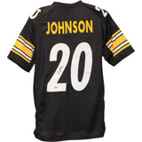 Kaleb Johnson Autographed Pro Style Black Sz XL Jersey Beckett Witness 51676