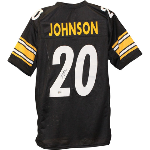 Kaleb Johnson Autographed Pro Style Black Sz XL Jersey Beckett Witness 51676