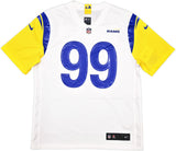RAMS AARON DONALD AUTOGRAPHED WHITE NIKE ON FIELD JERSEY SIZE L BECKETT 241358