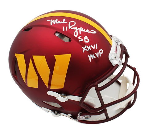Mark Rypien Signed Washington Commanders Speed Auth 2024 Helmet + Inscription