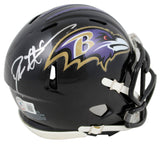 Ravens Deion Sanders Authentic Signed Speed Mini Helmet BAS Witnessed