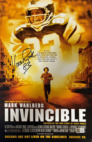 Vince Papale Philadelphia Eagles Signed 11x17 Invincible Movie Poster Photo BAS