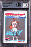 Lakers Magic Johnson Signed 1991 Hoops McDonald's #54 Card Auto 10! BAS Slabbed