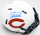Justin Fields Autographed Bears Lunar Eclipse Mini Helmet Beckett QR BK69249