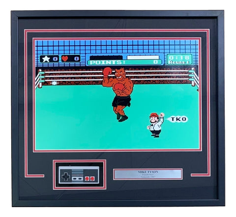 Mike Tyson Framed 16x20 Punch Out Photo w/ NES Controller