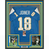 FRAMED Autographed/Signed CHARLIE JOINER 33x42 San Diego PWD Blue Jersey JSA COA