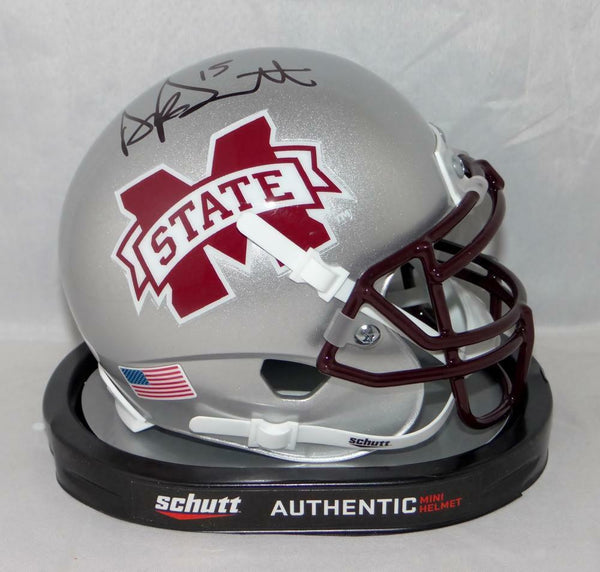 authentic mississippi state football helmet Dak Prescott Autographed Mississippi State Silver Mini Helmet- JSA W A – Super Sports Center