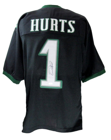 Jalen Hurts Autographed Black Custom Football Jersey Eagles JSA 171405