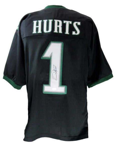 Jalen Hurts Autographed Black Custom Football Jersey Eagles JSA 171405