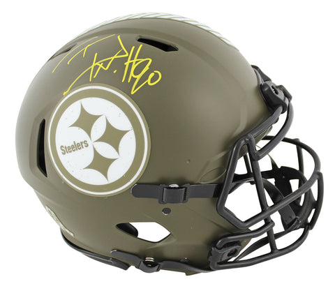 Steelers T.J. Watt Signed Salute To Service F/S Speed Proline Helmet BAS Wit