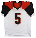 Tee Higgins Authentic Signed White Pro Style Jersey Autographed BAS 2