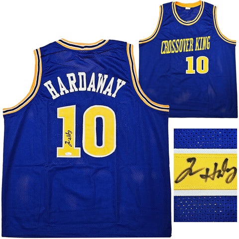 GOLDEN STATE WARRIORS TIM HARDAWAY AUTOGRAPHED BLUE JERSEY JSA STOCK #215723