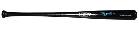 GEORGE LOMBARD JR SIGNED NEW YORK YANKEES LOUISVILLE SLUGGER BLACK BAT BECKETT