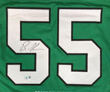 Brandon Graham Signed Philadelphia Eagles Career Stat Kelly Green Jersey Beckett
