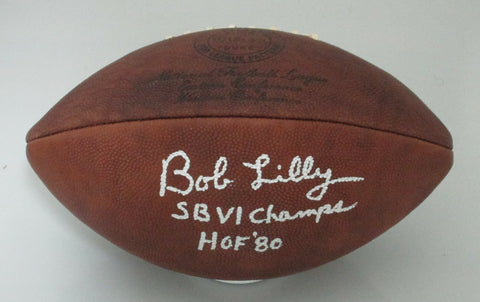 Cowboys BOB LILLY Signed Wilson 1960's DUKE Football AUTO w/ HOF '80 - JSA!