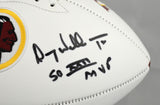 Mark Rypien John Riggins Doug Williams Signed Redskins Logo Football - Beckett