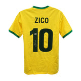 Zico Signed Vintage Brazil FC Home Soccer Jersey #10 with Beckett COA