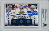 Dorsett White Staubach Signed 08 Donruss Dynasty Threads D-10 Card Beckett 57105
