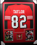 JOHN TAYLOR (49ers red TOWER) Signed Autographed Framed Jersey JSA