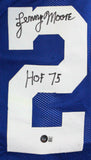 Lenny Moore Autographed Blue Pro Style Jersey w/HOF-Beckett W Hologram *Black
