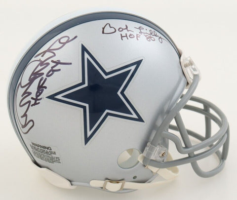 Bob Lilly & Randy White Signed Cowboys Mini Helmet Inscribed "HOF 80" & "HOF 94"