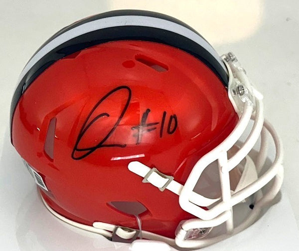 Cle Browns QUINSHON JUDKINS Signed Riddell Speed Mini Helmet AUTO - BAS