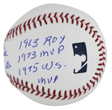 Reds Pete Rose "Career Stat" Authentic Signed Oml Baseball BAS Witnessed