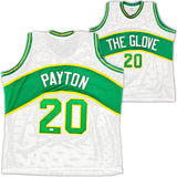 SEATTLE SUPERSONICS GARY PAYTON AUTOGRAPHED WHITE JERSEY JSA STOCK #215728