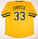 Jose Canseco Signed Oakland Athletics Yellow Jersey (JSA COA) 1986 A.L. R.O.Y.