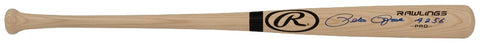 Pete Rose Signed Rawlings Pro Blonde Baseball Bat w/4256 - (In Blue) - (SS COA)
