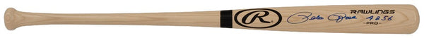 Pete Rose Signed Rawlings Pro Blonde Baseball Bat w/4256 - (In Blue) - (SS COA)