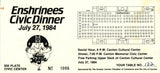 Charley Taylor Willie Brown Signed HOF 1984 Enshrinees Dinner Ticket BAS 57234