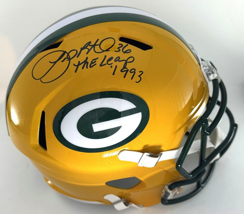 Packers LEROY BUTLER Signed Full Size Replica Speed Helmet AUTO w/ The Leap BAS