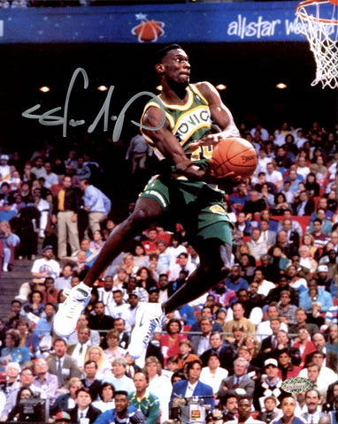 SHAWN KEMP AUTOGRAPHED 8X10 PHOTO SEATTLE SUPERSONICS SLAM DUNK MCS HOLO 202442