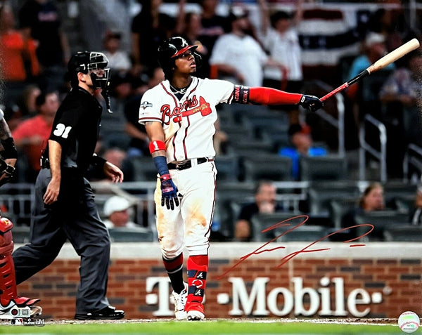 Ronald Acuna Jr. Atlanta Braves Signed Red 16x20 Photo USA SM Authentication