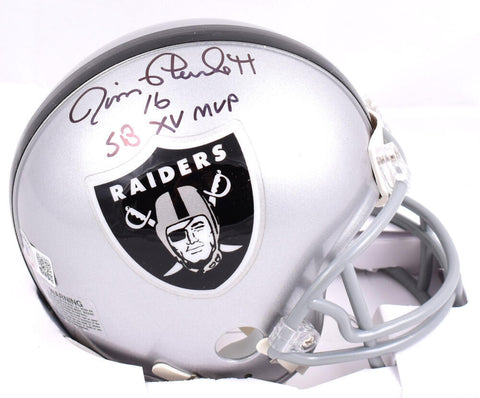 Jim Plunkett Autographed Raiders Mini Helmet w/ SB MVP -Beckett W Hologram