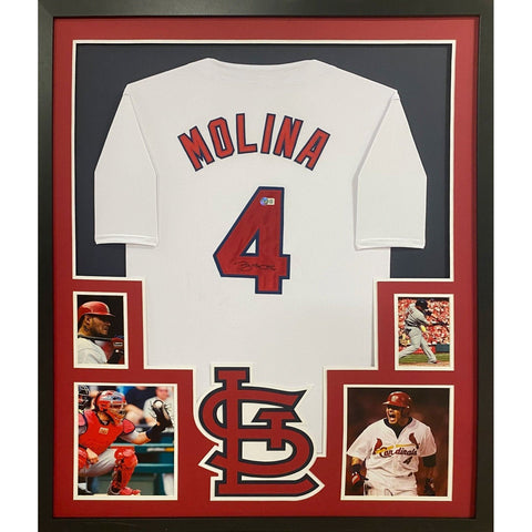 Yadier Molina Autographed Signed Framed St. Louis Cardinals Jersey BECKETT