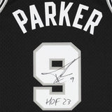 Tony Parker Spurs Signed Mitchell & Ness Black 2001-02 Swingman Jersey w/Insc