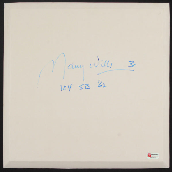 Maury Wills Signed Full-Size Base Inscribed "104 SB '62" (PA COA) Dodgers